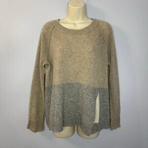 White + Warren Cashmere Crew Neck Sweater Split side Soft luxury Women's S